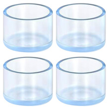4Pcs/Set 38mm Round Soft Rubber Furniture Feet Bottom Socks Floor Protectors Pads Pipe Cover Transparent Chair Leg Caps
