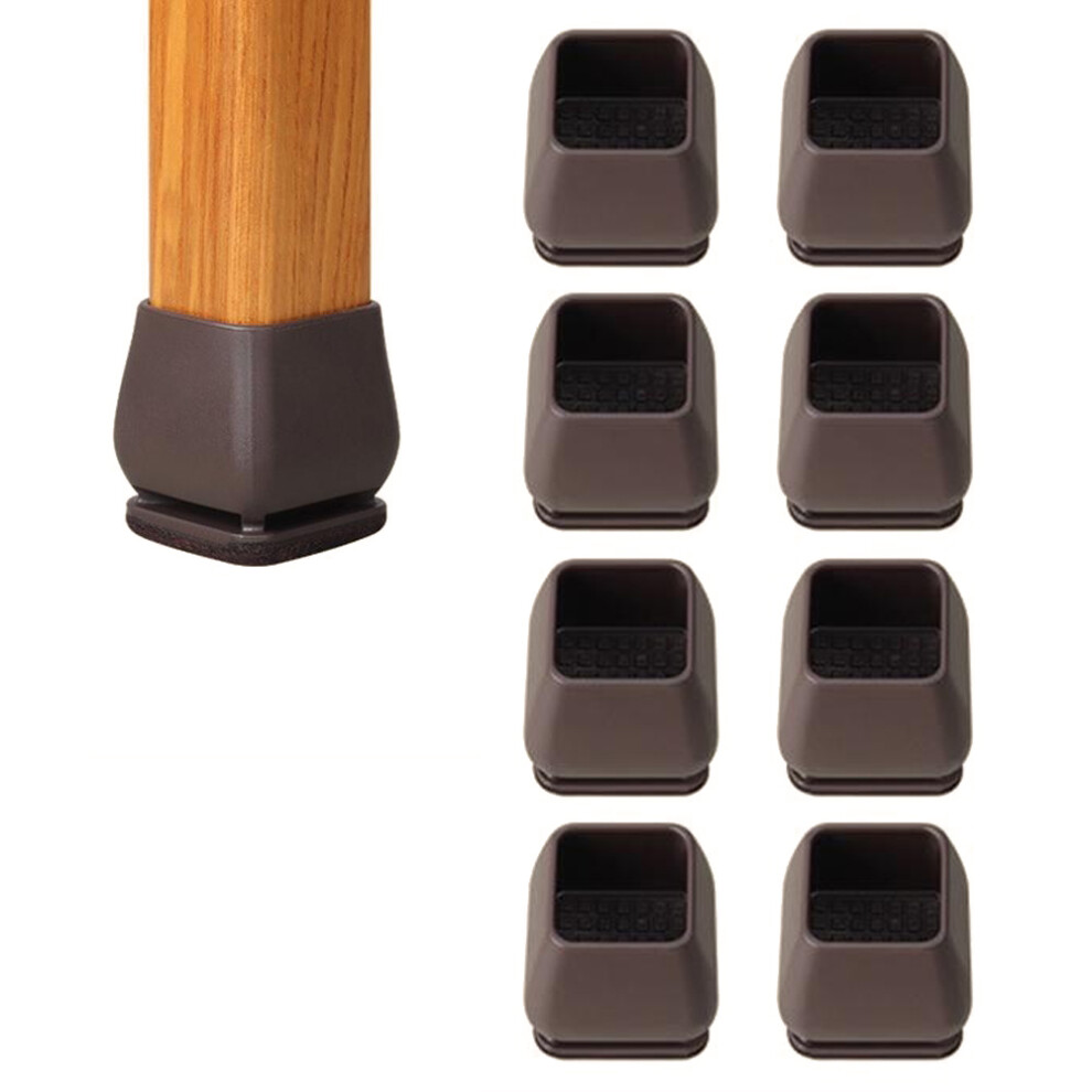 8Pcs Chair Leg Caps For 27-34Mm Square Legs Cover Noise Reducing Furniture Pads Thickened Wear-Resistant,Tan 6914271903752