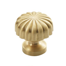 Nordic Pumpkin Shape Golden Brass Handle Cabinet Pull Knob Furniture Decor with 25mm Screw,Size S