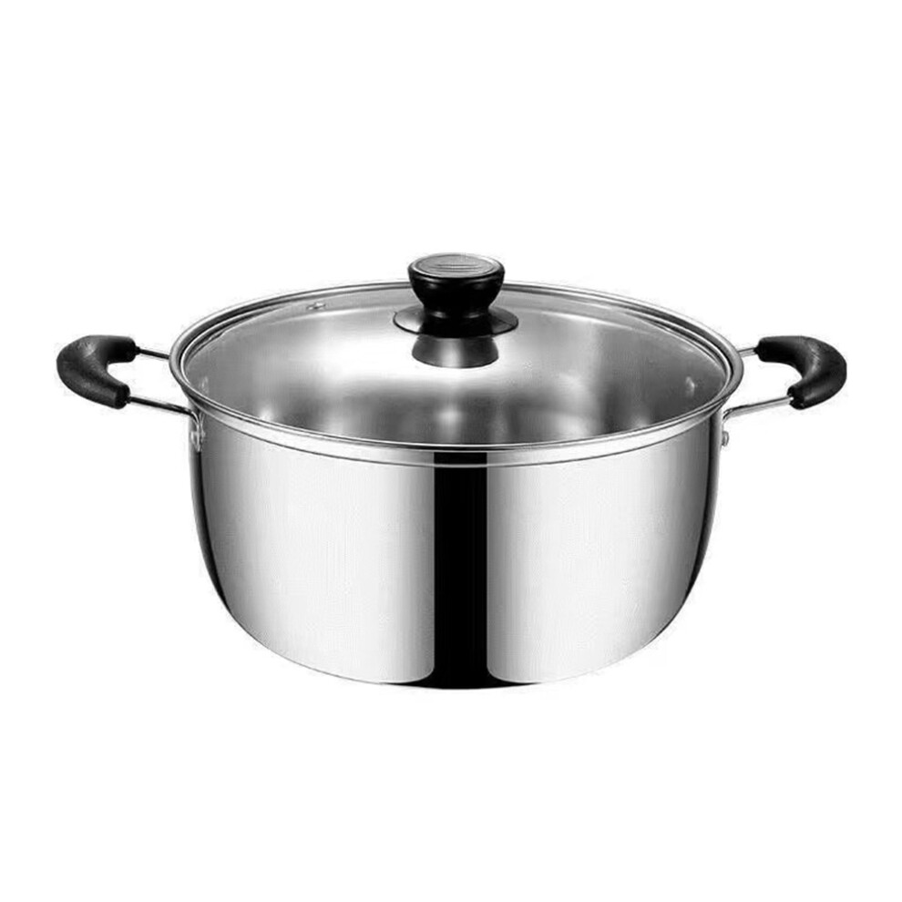 22cm Stainless Steel Thicken Soup Pot Double Handle Gas Stove Cookware with Glass Lid (BPA Free,No FDA)-image-OPC-PJS7MVH-NEW