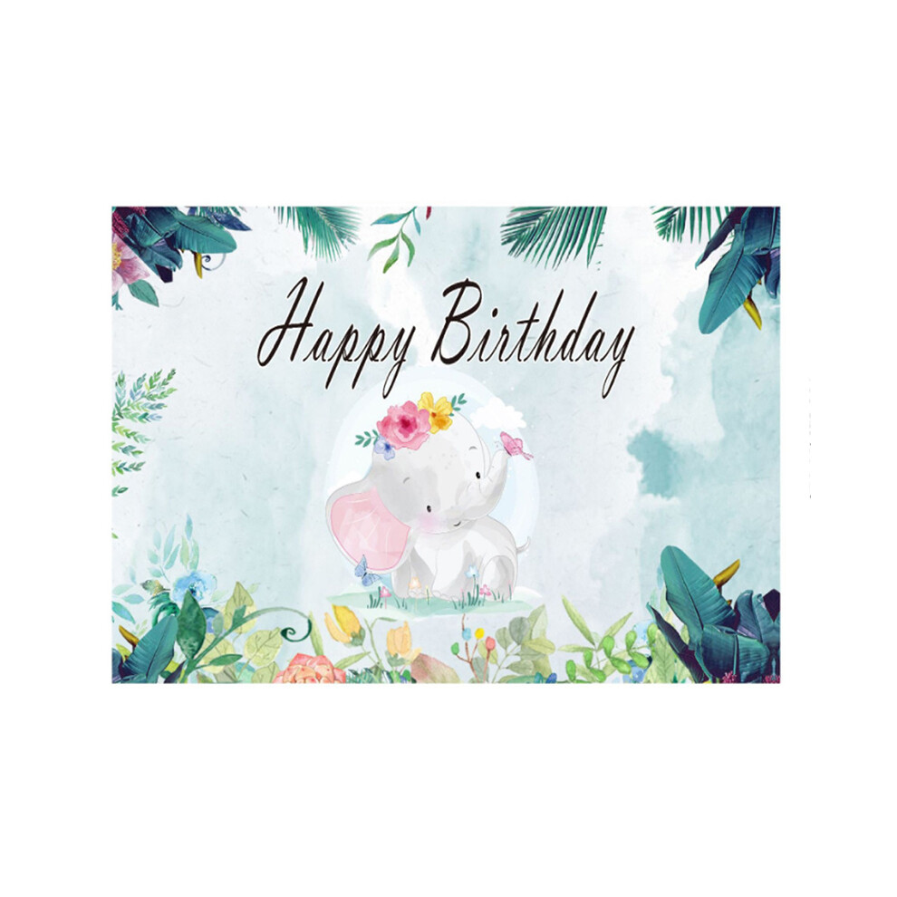 Birthday Party Cartoon Elephant Photography Background Vinyl Cloth Backdrop,150 X 100Cm 6914275719953