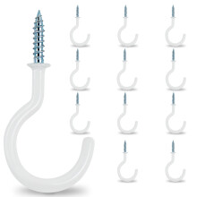 12Pcs PVC Coated Steel Core Screw Hooks Flower Baskets Rope Cup Holder Hanging Hooks
