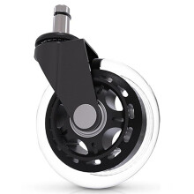 2.5 Inch Office Chair Caster Wheels Clear PU Safe Silent Roller Wheels Replacement for All Floors
