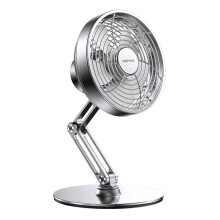REMAX RS-ZF10 Metal Rotating Fan Rechargeable Portable Desk Fan 360-Degree Adjustable Fan For Home