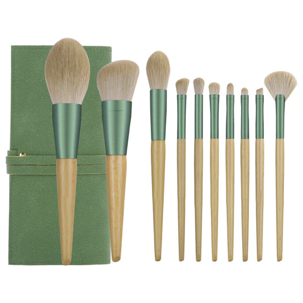 10Pcs/Set Makeup Brushes Synthetic Bristle Brushes with Storage Bag for Eyeshadow Concealer