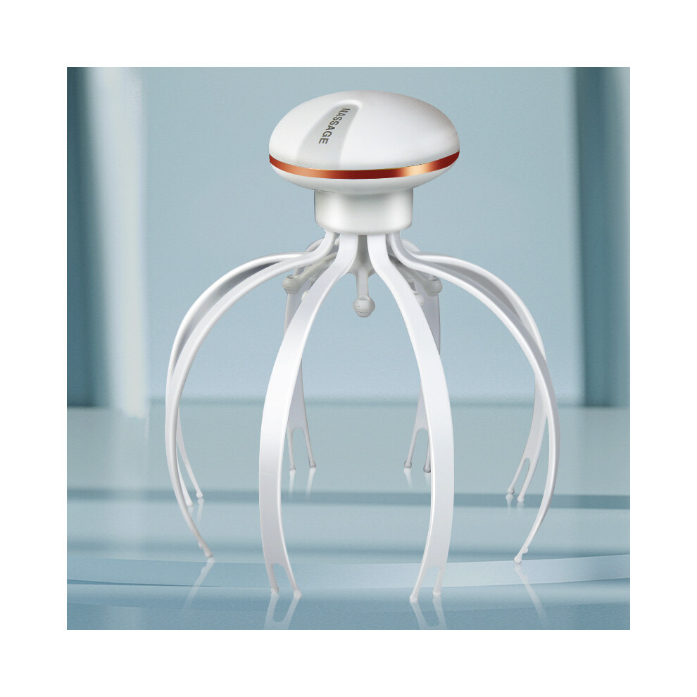 Electric Head Massager Rechargeable Octopus Design 8 Nodes Scalp Massage Device