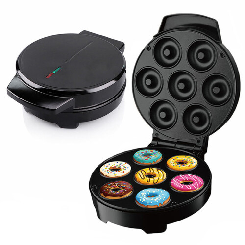 Mini Donut Maker Machine Electric Pancakes Maker Machine for Makes 7 Doughnuts (No FDA Certificate) 1