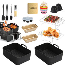 For Ninja AF400 Air Fryer Silicone Tray Grill Rack Oil Bottle Tong Cupcake Cup Egg Tray Accessories Set (BPA Free,FDA Certified)