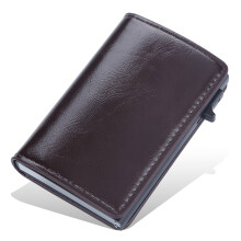 BAELLERRY K9178 Side Push Button Design RFID Blocking Card Holder PU Leather+Aluminum Alloy Men Credit Card Storage Bag