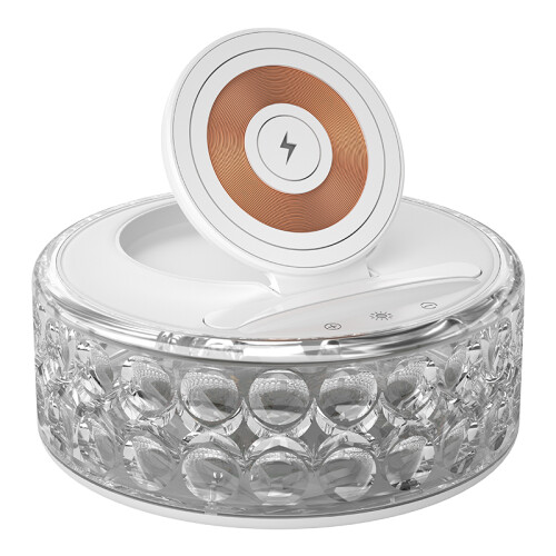 F11 Multi-Function Crystal Night Light Mobile Phone Holder Desktop Wireless Charger Dock 1