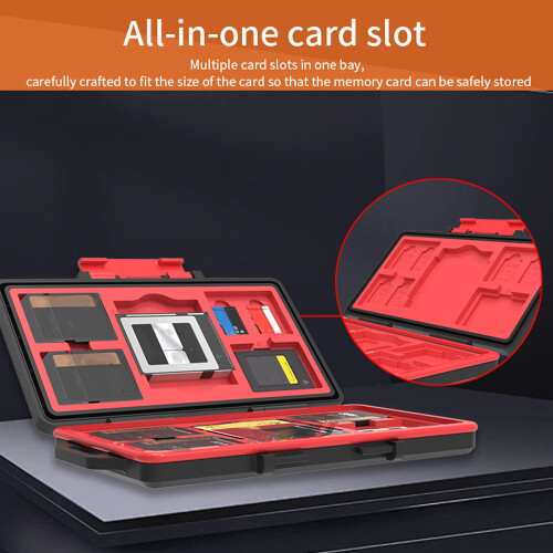 SD/TF/XQD/CF Card Storage Case ABS+Rubber Mini Waterproof Memory Card Portable Storage Box 2