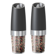 KLT DGS-KYMQ-50B 2Pcs Battery Powered Gravity Sensing Kitchen Electric Salt Pepper Grinder (BPA Free,No FDA Certification)