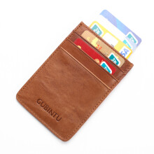 GUBINTU G111 Anti-theft RFID Protected Genuine Leather Credit Card ID Case Money Pocket Holder
