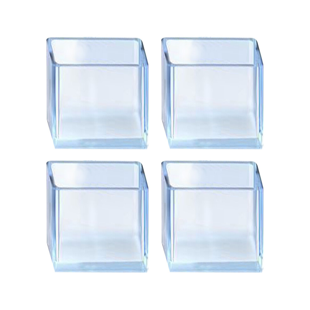 4Pcs/Set 30*40Mm Rectangular Furniture Feet Pads Chair Leg Floor Protectors Prevent Scratches Clear Rubber Chair Leg Caps 6914279381873