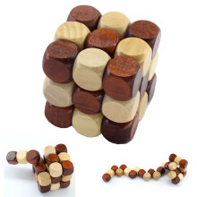 3D Wooden Puzzle Toy Magic Cube Delicate Kongming Luban Lock Puzzle Toy