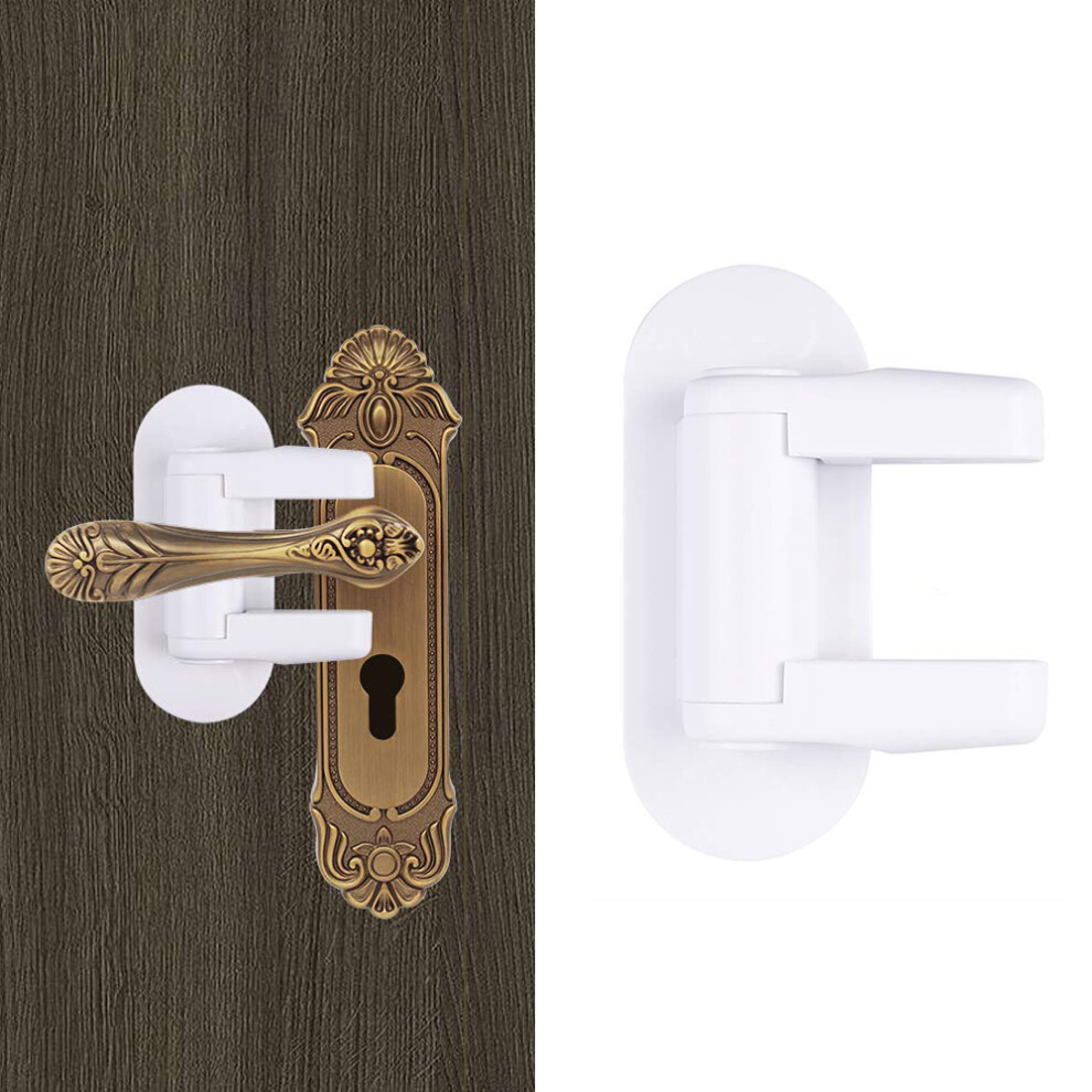 2PCS Door Handle Safety Lock Child Safety Door Lever Lock with Adhesive