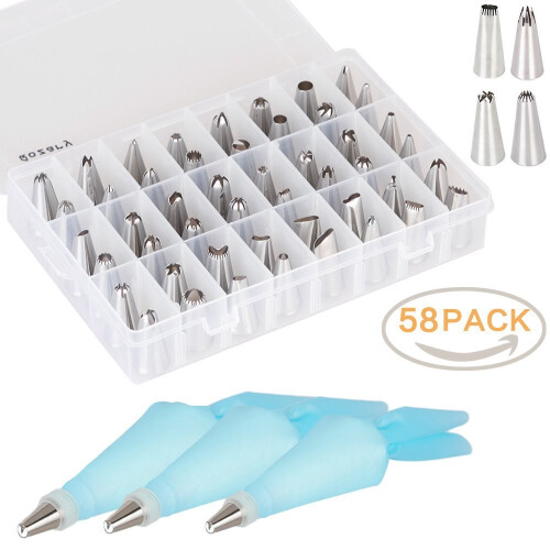 58 Pcs/Set Cake TPU Cream Bag Nozzle 1