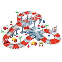 YLF718 144Pcs Engineering Race Track Toy Construction Track DIY Building Rail Road Toy for Kids Ages 3 and Up