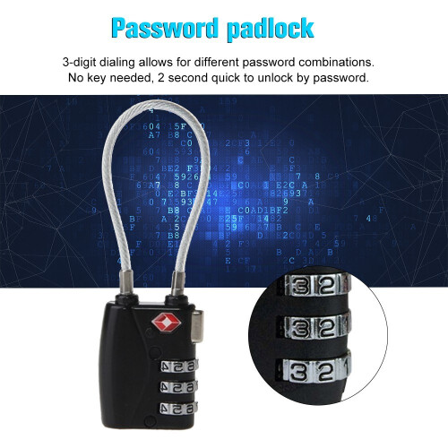 Resettable 3 Digit Combination Customs Password Padlock/TSA Lock TSA719 2