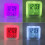 Colorful Night Light Alarm Clock with Temperature Display 7 Color Changing LED 8