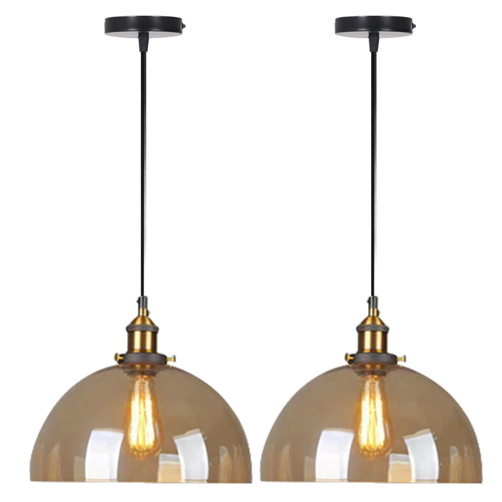 2PCS Interior Industrial Pendant Light Glass Ceiling Light Retro Pendant Lights E27 Black For Kitchen Bedroom Living Room Restaurant-image-OPC-PJS7QFH-NEW