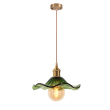 Vintage Interior Ceiling Light Glass Pendant Light Retro Pendant Lights Modern Glass Pendant Light For Living Room, Bedroom, Hallway Green