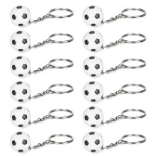 12 pièces de porte-clés en forme de mini balles de football, en plastique