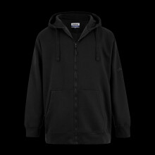 (Black, 2XL) Fabrik Fleece Zip Thru Hoodie For Men (2404) in 2 Colours, 2XL-8XL