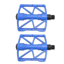 Pédales creuses en aluminium bleu, 1 paire, pointes antidérapantes.