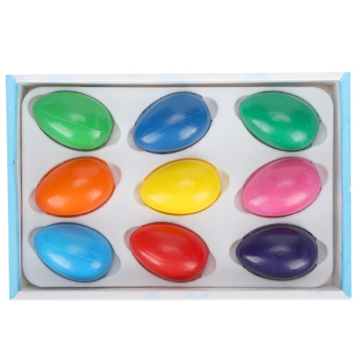 Crayons en forme d'œuf - lavables, multicolores, 9 pièces/boîte