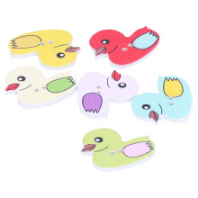 50Pcs DIY Wooden Cartoon Duck Buttons, Multi-Use for Crafts & Clothing