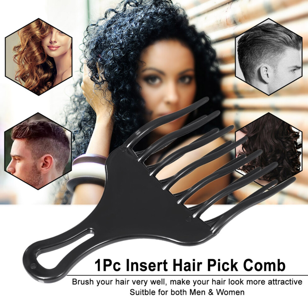 Unisex Black 1Pc Hair Comb Insert Afro Hair Pick Comb Hair Fork