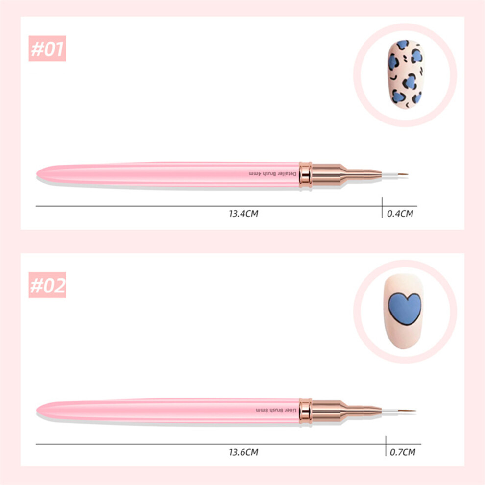 5Pcs Nail Brush Pen Set Nail Art Liner Brush UV