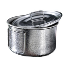 Ciotola da campeggio in titanio opaca 450ml 100x59mm grigio scuro
