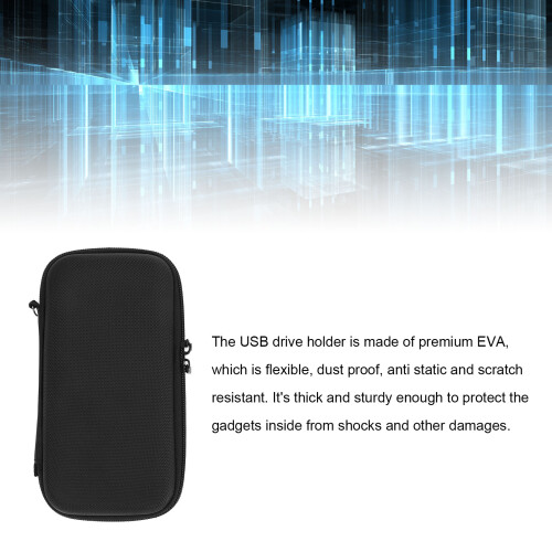 Custodia per chiavette USB, 20 scomparti, nera, 19,05x8,99x5 cm 2