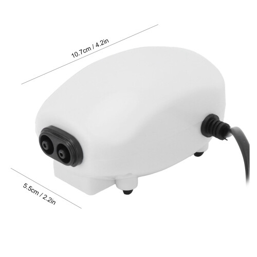 Mini pompa per ossigeno per acquario silenziosa 2x2L/min 10.7x5.5cm 2