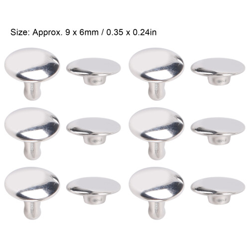 Ensemble de 500 rivets à cap double pour cuir 9x6 mm acier inoxydable 1