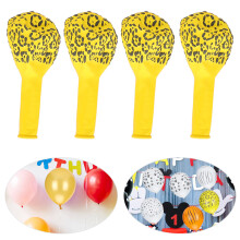 20 pièces de ballons ronds en latex motif léopard jaune