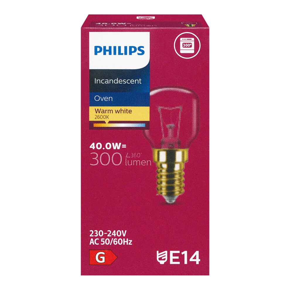 Reliapart Philips Oven Lamp Bulb (300Lm, E14, 40W, 230V, 300C, P45) (50279890003)