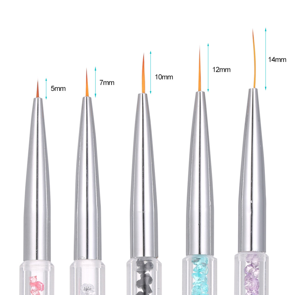 5 PCS Nail Art Liner Pen UV Gel Painting Nail
