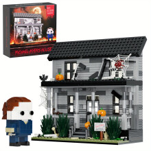 (Michael Myers House) Michael Myers Halloween House 586pcs Set - Educational Building Blocks & Figures, Collectible Desktop Decor