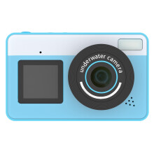 (Blue) Digital Camera 70 2.8+1.44 Inch ual Screen Waterro