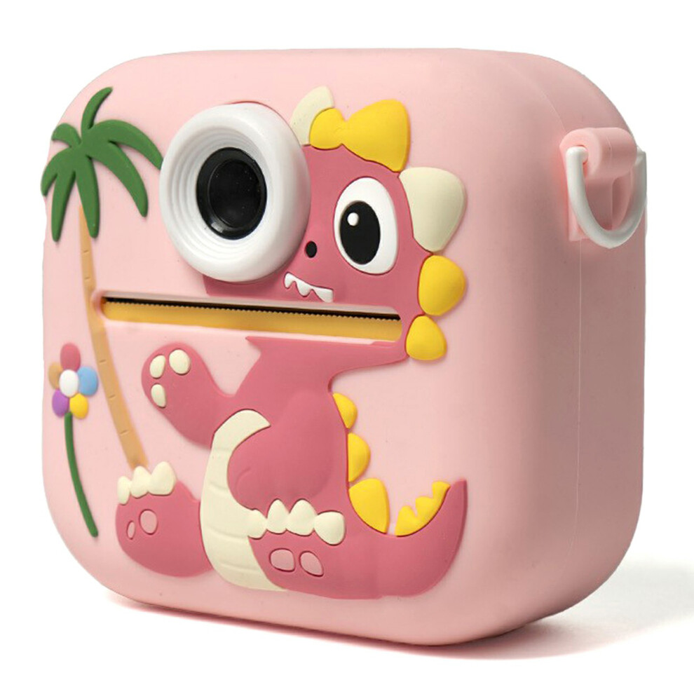 (Dinosaur ) Digital Camera Kis Igital Camera H Ual Lens Instan Pink 6914274927687