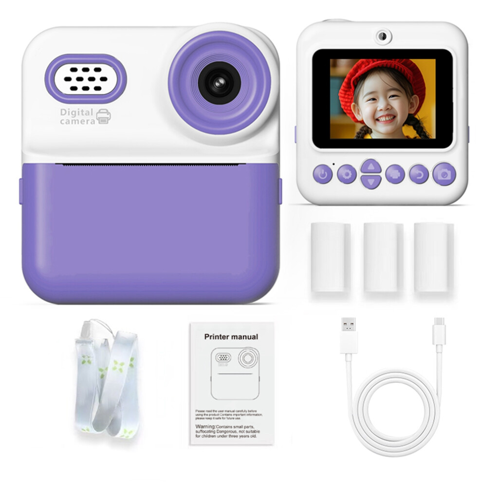 (Purple) Digital Camera 03 Instant Rint Camera For Kis 1080 Purple 6914278048050