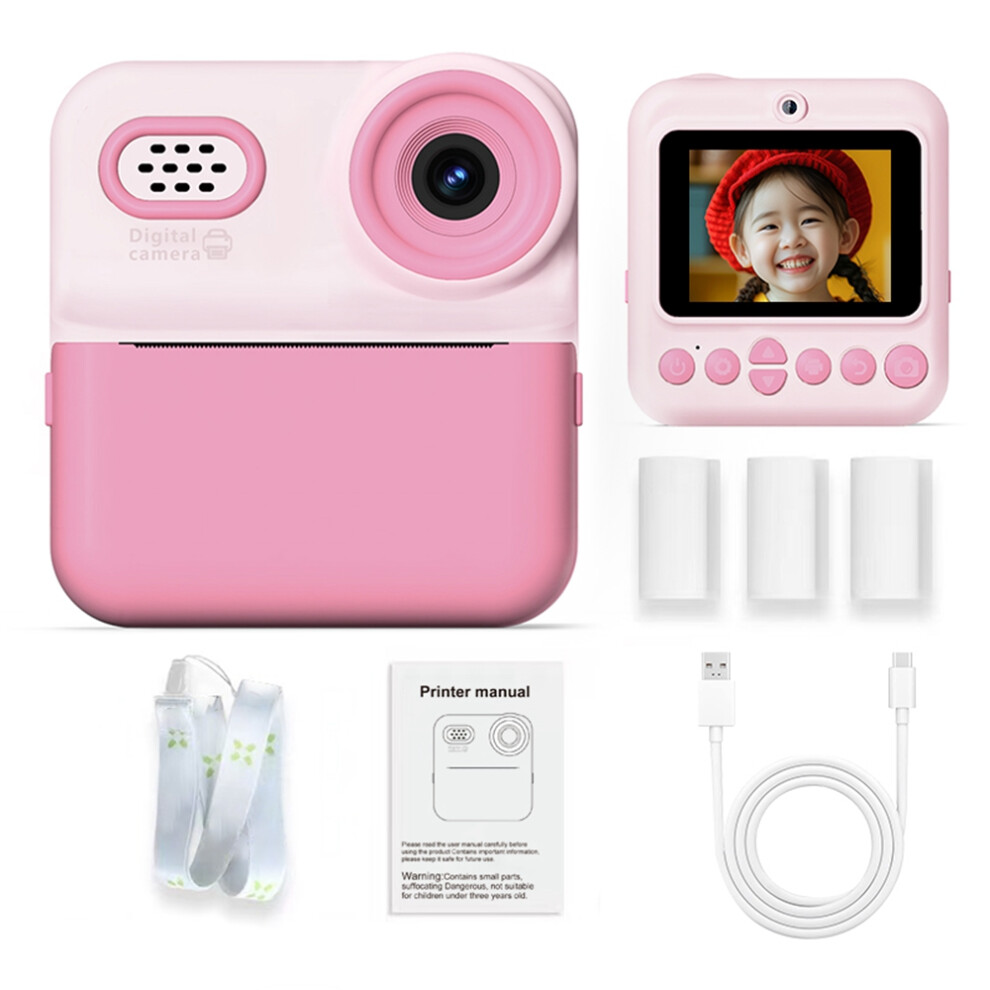 (Pink) Digital Camera 03 Instant Rint Camera For Kis 1080 Pink 6914279360052