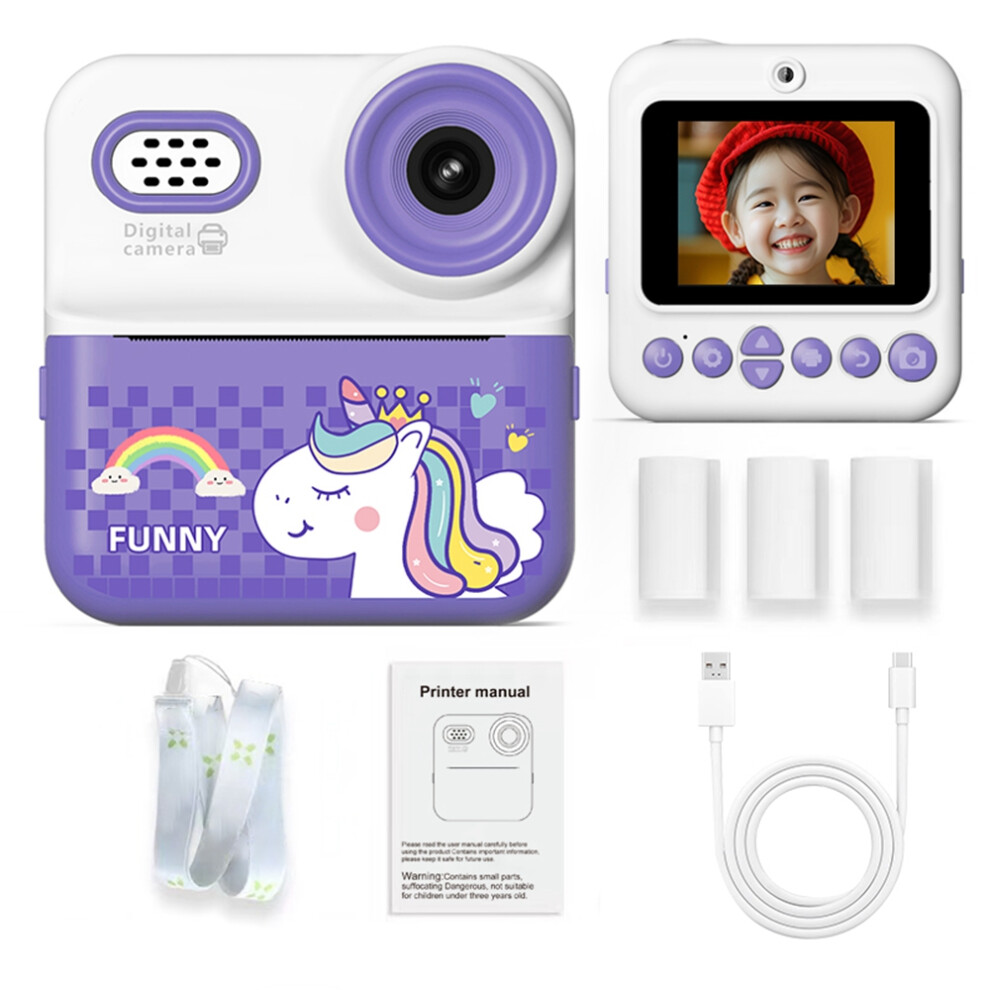 (Purple) Digital Camera 03 Instant Rint Camera For Kis Atte Purple 6914279853578