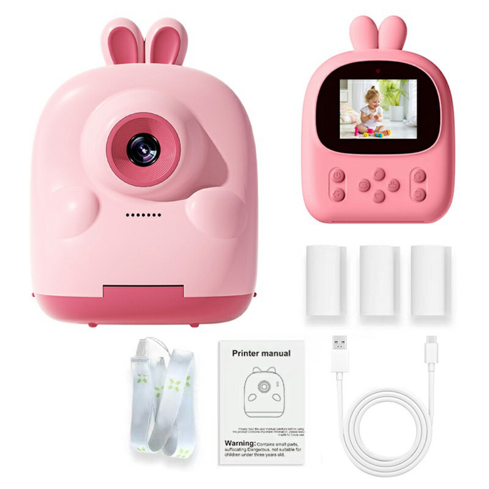 (Pink) Digital Camera 01 Cartoon Kis Igital Camera Instan Pink 6914273889856