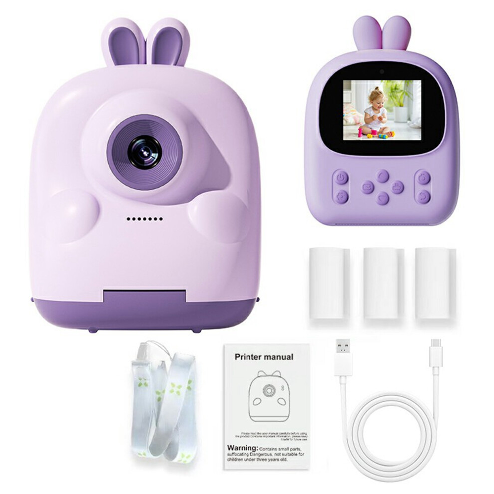 (Purple) Digital Camera 01 Cartoon Kis Igital Camera Instan Purple 6914279186027