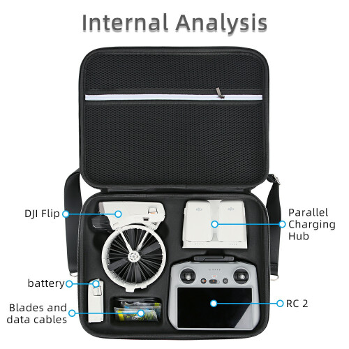 (Black) Storage Bag for DJI Flip + RC-2 + Charging Hub + B 2