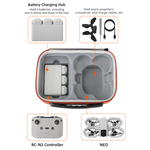 (Orange) NE-B864 Carrying Case for DJI Neo Mini Drone Acces 2